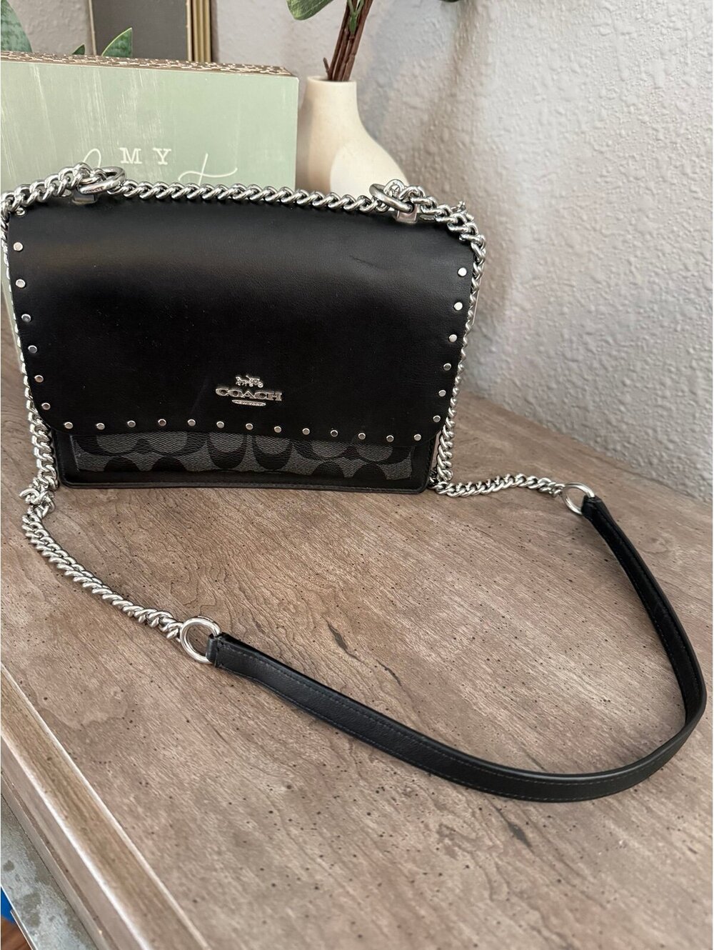 Coach Klare Crossbody in Signature Canvas with Rivets